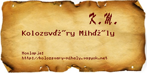 Kolozsváry Mihály névjegykártya