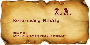 Kolozsváry Mihály névjegykártya