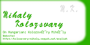 mihaly kolozsvary business card